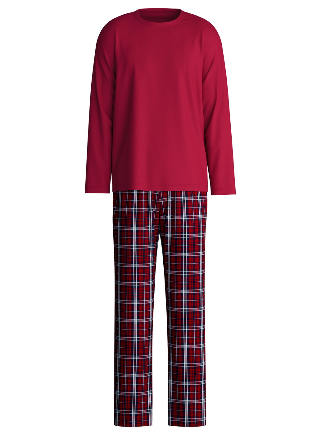Herren - Pyjama, lang aus 100% Baumwolle in Rot, Kariert aus Serie Family & Friends von CALIDA