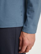 Men model is wearing Pyjama made of 100% Cotton in Blue, Unicoloured from the Relax Essentials series by CALIDA, Detail