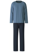 Men - Pyjama made of 100% Cotton in Blue, Unicoloured, from the Relax Essentials series by CALIDA