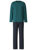 Men - Pyjama made of 100% Cotton in Turquoise, Unicoloured, from the Relax Essentials series by CALIDA