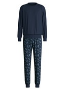 Men - Pyjama with cuff made of 100% Cotton in Blue, Patterned, from the Relax Swiss Resort series by CALIDA