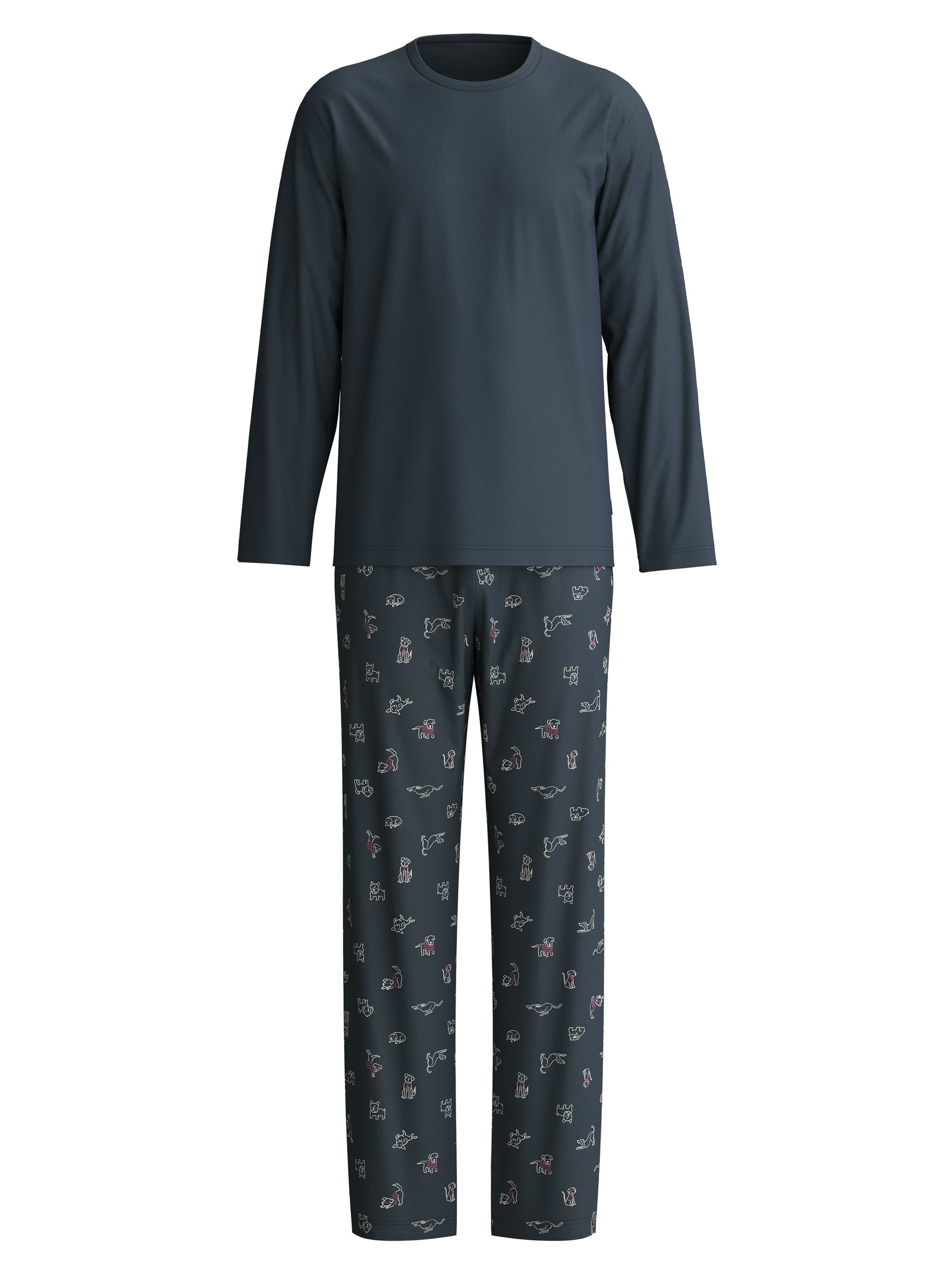 Herren - Pyjama, lang aus 100% Baumwolle in Blau, Gemustert aus Serie Family & Friends von CALIDA