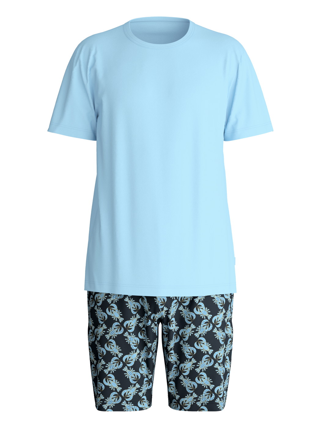 Men - Short pyjama made of 100% Cotton in Blue, Patterned, from the Relax Imprint 2 series by CALIDA