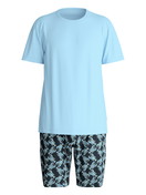 Men - Short pyjama made of 100% Cotton in Blue, Patterned, from the Relax Imprint 2 series by CALIDA