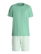 Men - Short pyjama made of 100% Cotton in Green, Striped, from the Relax Easter series by CALIDA
