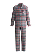 Herren - Pyjama mit Knöpfen aus 100% Baumwolle in Blau, Kariert aus Serie Family & Friends von CALIDA