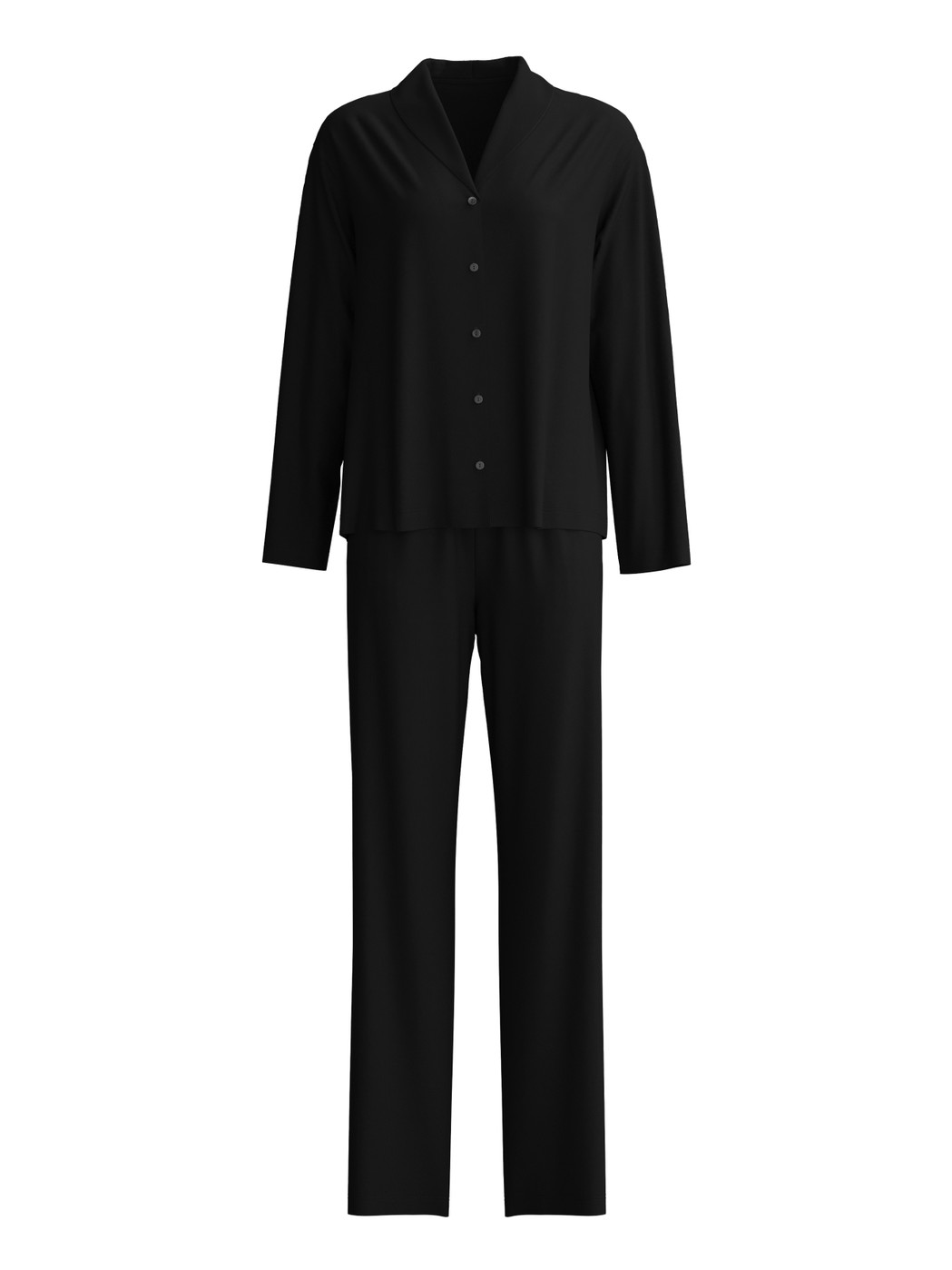Femme - Pyjama à boutons en Modal de couleur Noir, Unicolore, de la série Balancing Dreams de CALIDA