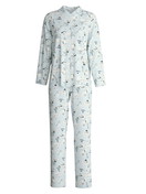 Women - Button-Up Pyjama made of 100% Cotton in Blue, Patterned, from the Swiss Resort series by CALIDA