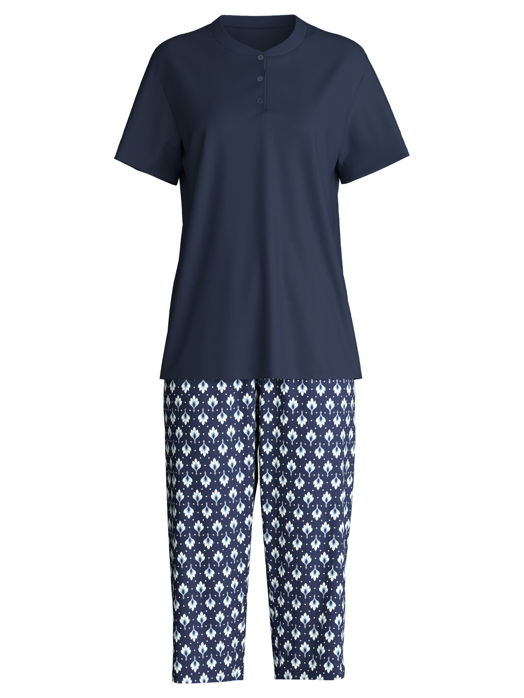 Women - Capri Pyjama made of 100% Cotton in Blue, Patterned, from the Daylight Dreams series by CALIDA