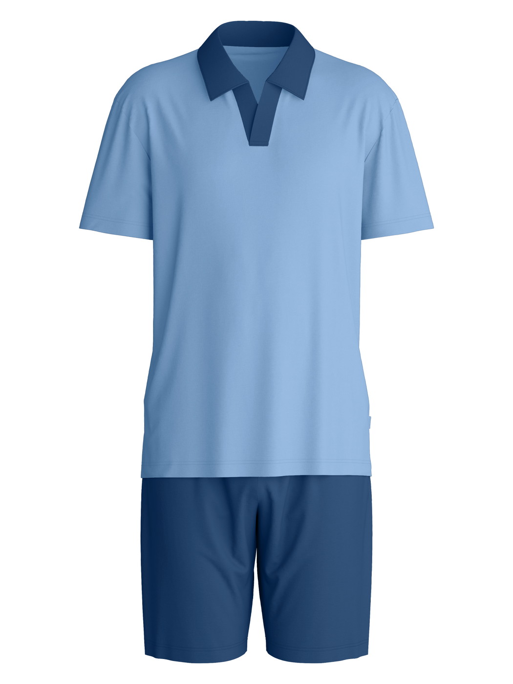 Men - Short pyjama made of Cotton in Blue, Unicoloured, from the Relax Superlight series by CALIDA