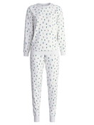 Femme - Pyjama avec bords élastiques en 100% coton de couleur Blanc, À motifs, de la série Ski Resort de CALIDA