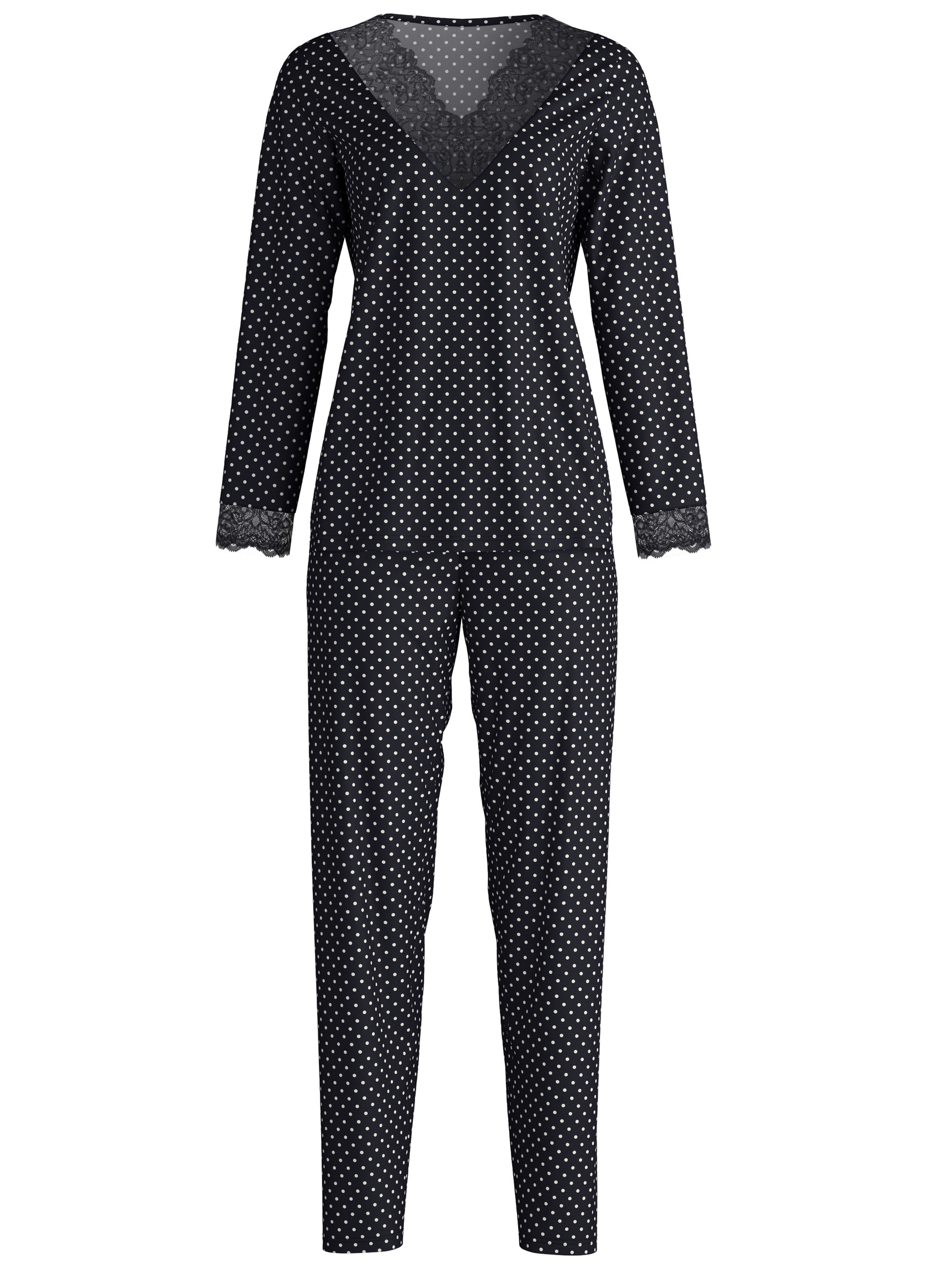 Femme - Pyjama, longue en Coton de couleur Noir, Dentelle, de la série Deep Dreams de CALIDA