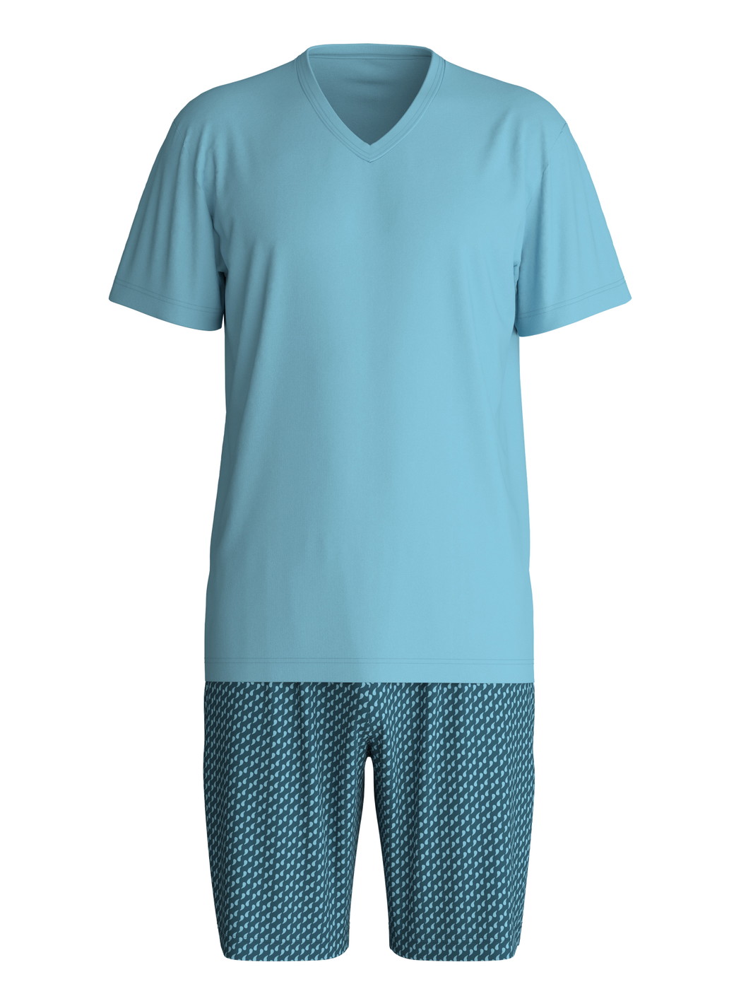 Men - Short pyjama made of 100% Cotton in Blue, Patterned, from the Cotton Special series by CALIDA