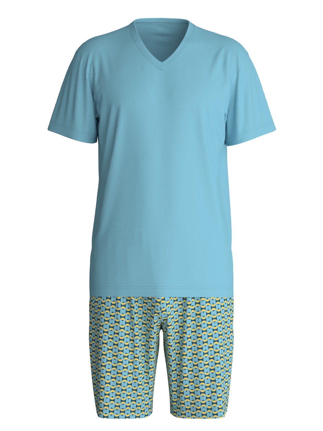 Men - Short pyjama made of 100% Cotton in Green, Patterned, from the Cotton Special series by CALIDA