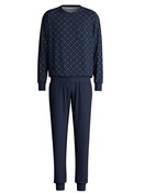 Herren - Bündchen-Pyjama aus 100% Baumwolle in Blau, Gemustert aus Serie Relax Selected 4 von CALIDA