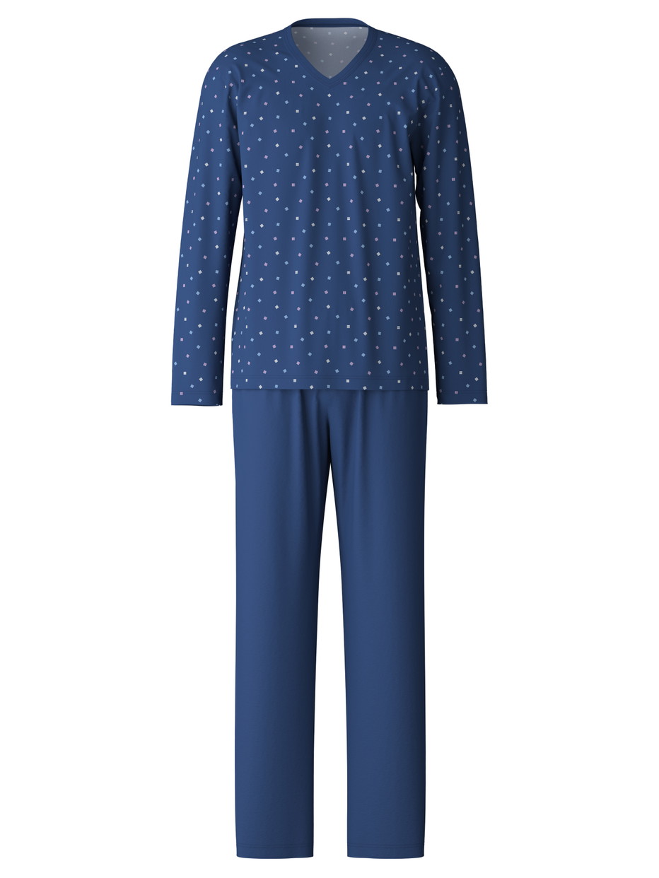Uomo - Pigiama in 100% cotone di colore Blu, Modello, della serie Nightwear Xtra di CALIDA