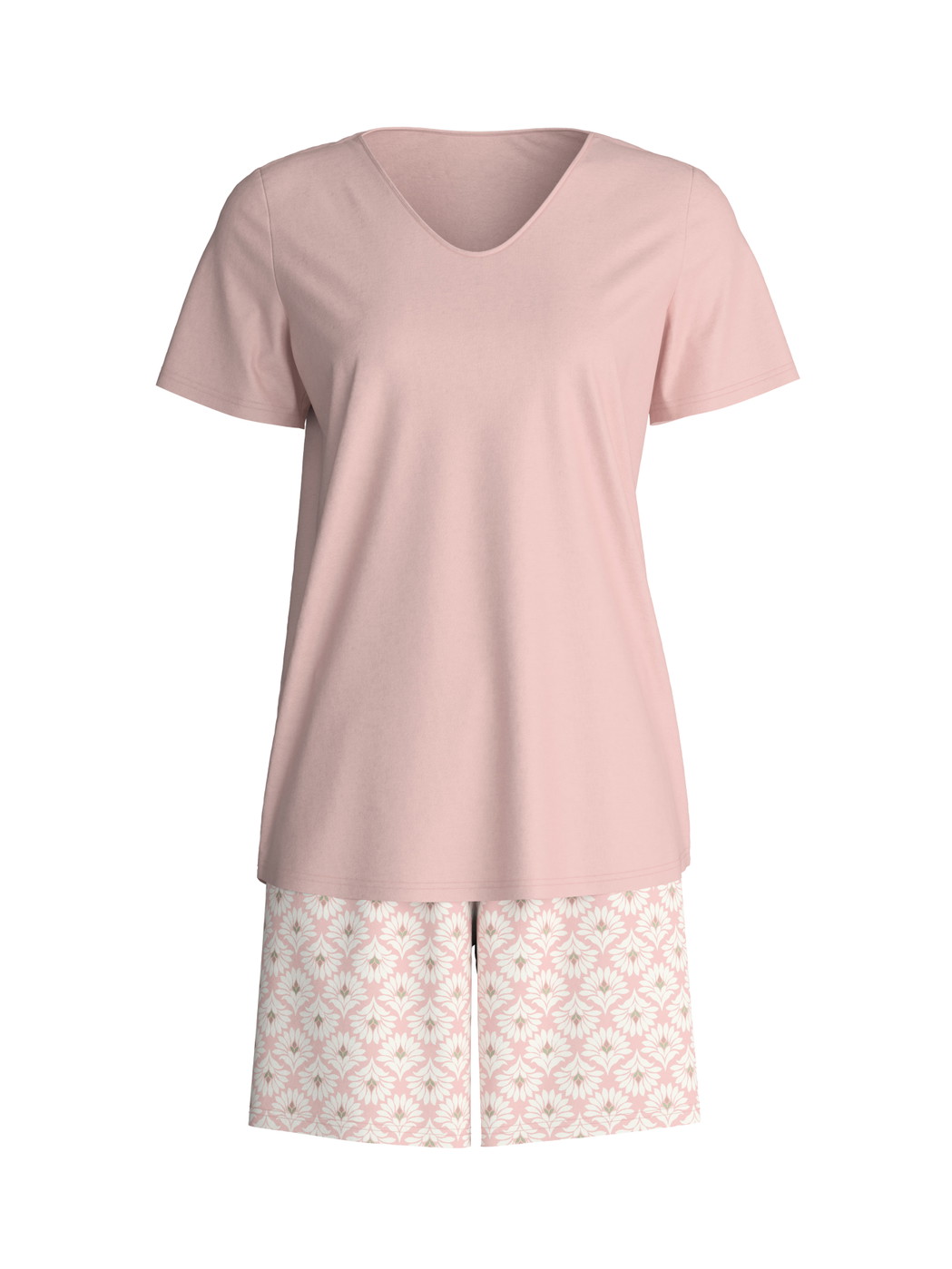 Women - Short pyjamas made of 100% Cotton in Pink, Floral, from the Cotton Special series by CALIDA