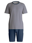 Men - Short pyjama made of 100% Cotton in Blue, Striped, from the Relax Streamline 3 series by CALIDA