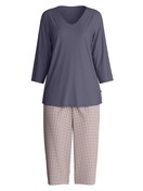 Women - Capri Pyjama made of 100% Cotton in Blue, Patterned, from the Graphic Nights series by CALIDA