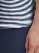 Women model is wearing Capri Pyjama made of 100% Cotton in Blue, Patterned from the Cotton Special series by CALIDA, Detail