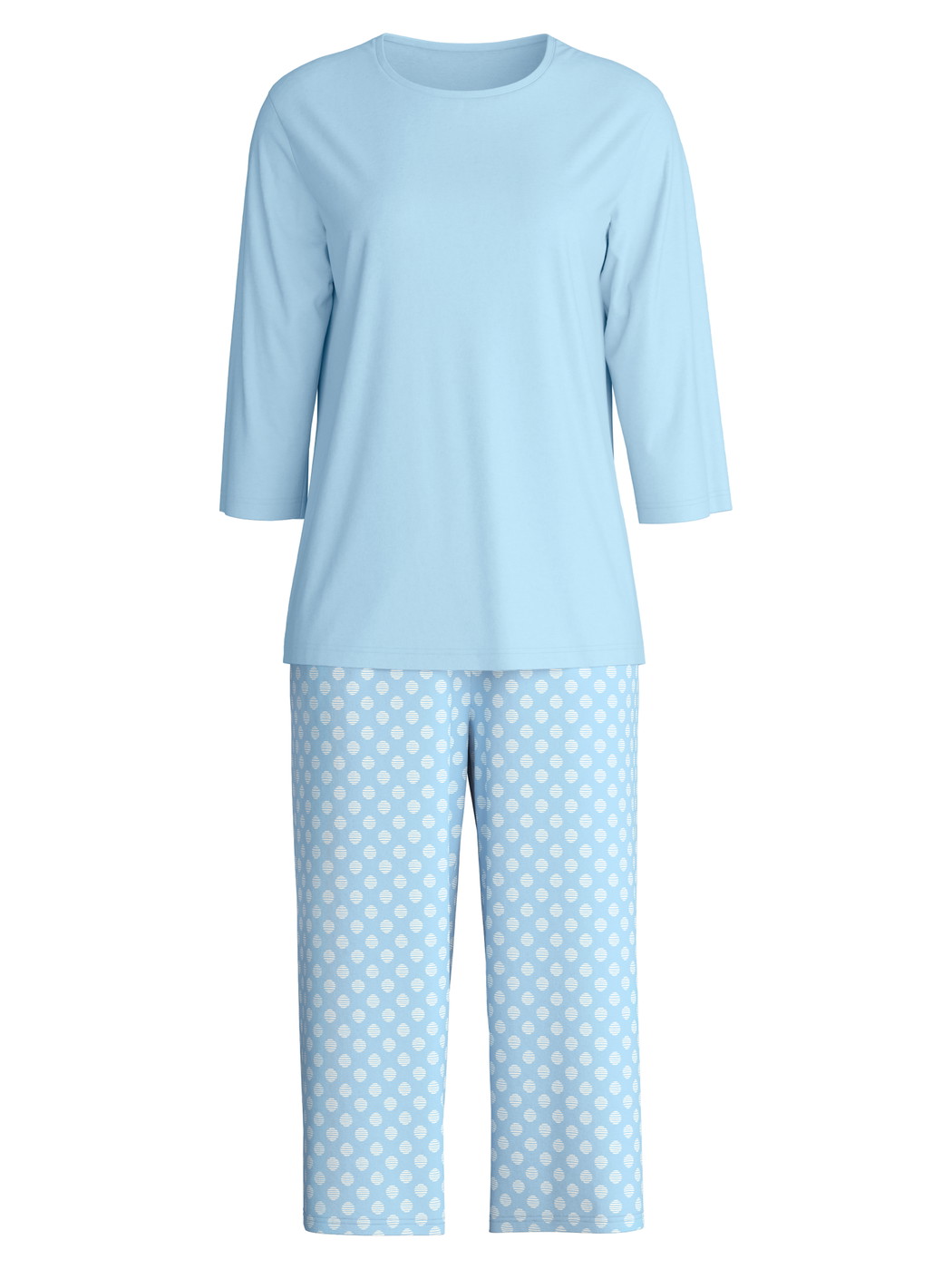 Women - Capri Pyjama made of 100% Cotton in Blue, Patterned, from the Lovely Nights series by CALIDA