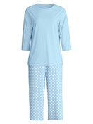 Women - Capri Pyjama made of 100% Cotton in Blue, Patterned, from the Lovely Nights series by CALIDA