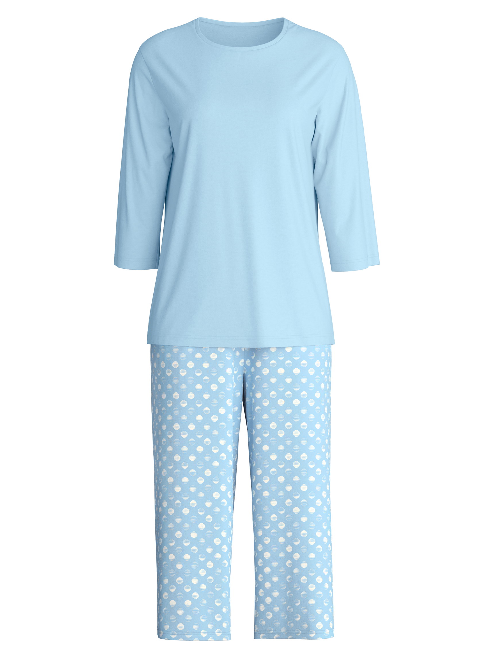 Women - Capri Pyjama made of 100% Cotton in Blue, Patterned, from the Lovely Nights series by CALIDA