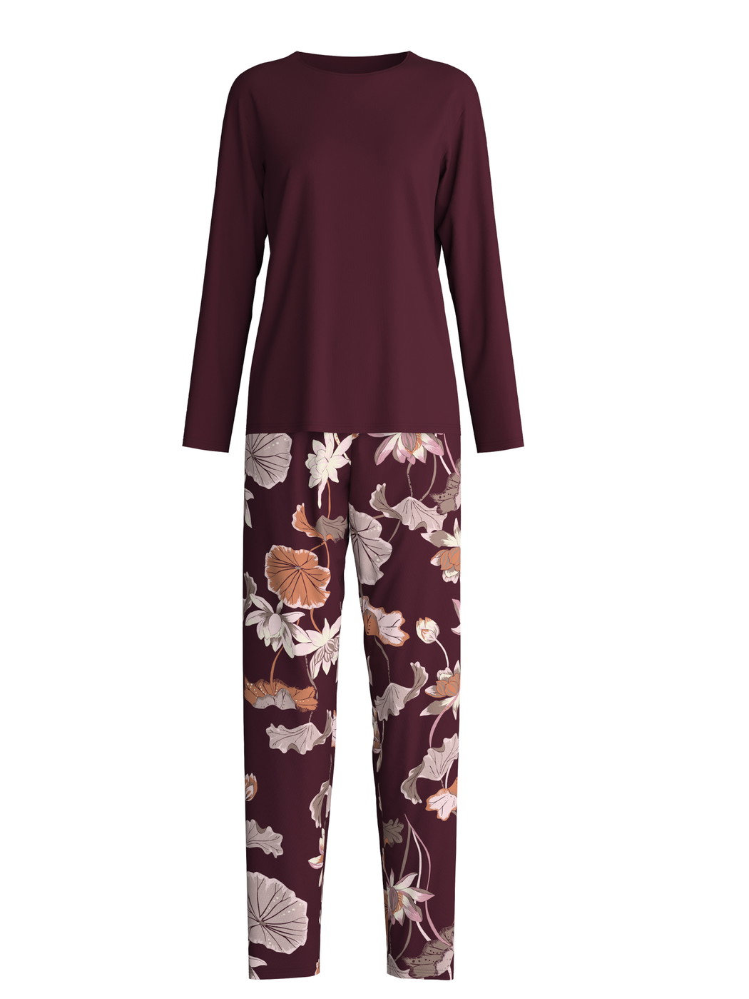 Women - Pyjamas, long made of 100% Cotton in Red, Floral, from the Season Special series by CALIDA