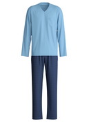 Men - Pyjamas, long made of 100% Cotton in Blue, Checked, from the Relax Streamline 1 series by CALIDA