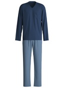 Homme - Pyjama, longue en 100% coton de couleur Bleu, À carreaux, de la série Relax Streamline 2 de CALIDA