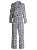 Femme - Pyjama à boutons en 100% coton de couleur Bleu, À motifs, de la série Autumn Dreams de CALIDA