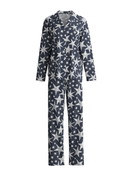 Damen - Pyjama mit Knöpfen aus 100% Baumwolle in Blau, Gemustert aus Serie Winter Dreams von CALIDA