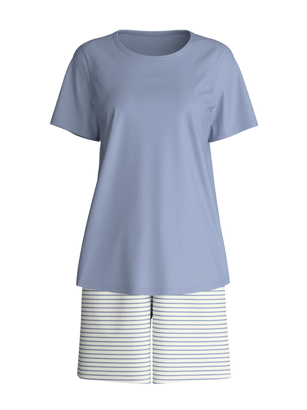 Women - Short pyjama made of 100% Cotton in Blue, Striped, from the Cotton Special series by CALIDA