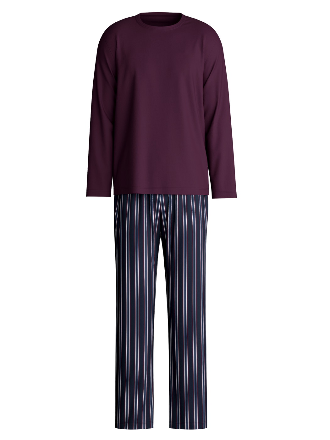 Homme - Pyjama, longue en 100% coton de couleur Rouge, Rayée, de la série Relax Streamline 4 de CALIDA