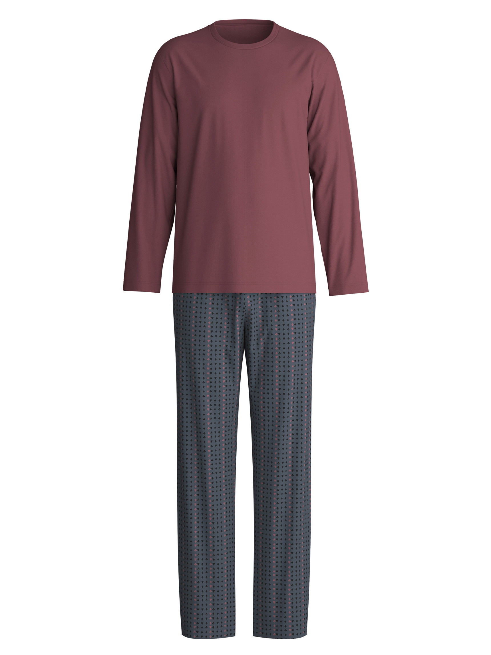 Men - Pyjamas, long made of 100% Cotton in Red, Striped, from the Relax Streamline 4 series by CALIDA