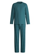 Herren - Pyjama, lang aus 100% Baumwolle in Türkis, Gemustert aus Serie Relax Streamline 3 von CALIDA