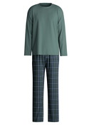 Uomo - Pigiami, lunghi in 100% cotone di colore Verde, A scacchi, della serie Relax Streamline 3 di CALIDA