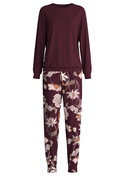 Damen - Bündchen-Pyjama aus 100% Baumwolle in Rot, Floral aus Serie Season Special von CALIDA