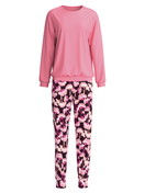Damen - Bündchen-Pyjama aus 100% Baumwolle in Rosa, Floral aus Serie Autumn Dreams von CALIDA