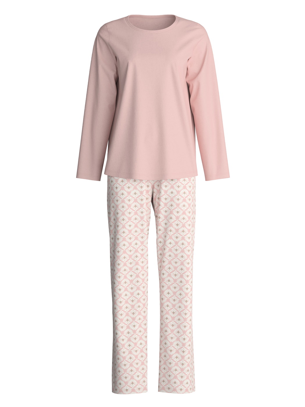 Women - Pyjamas, long made of 100% Cotton in Pink, Floral, from the Cotton Special series by CALIDA