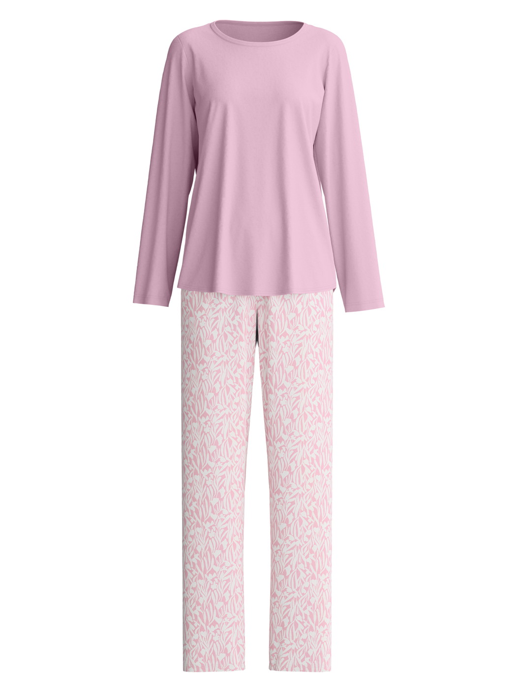Women - Pyjamas, long made of 100% Cotton in Purple, Patterned, from the Blooming Nights series by CALIDA