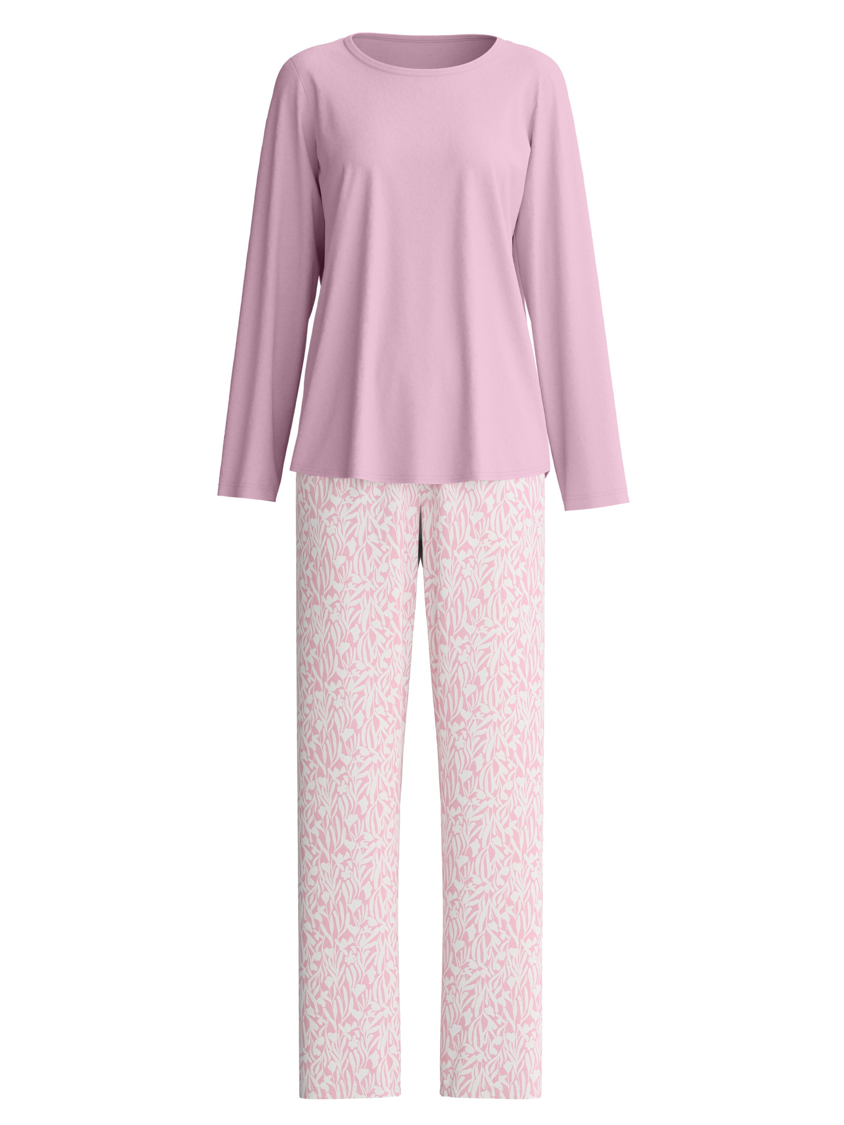 Women - Pyjamas, long made of 100% Cotton in Purple, Patterned, from the Blooming Nights series by CALIDA