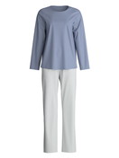 Women - Pyjamas, long made of 100% Cotton in Blue, Striped, from the Cotton Special series by CALIDA