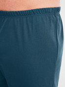 Men model is wearing Pyjama with cuff made of 100% Cotton in Turquoise, Patterned from the Relax Streamline 1 series by CALIDA, Detail