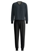 Men - Pyjama with cuff made of 100% Cotton in Black, Patterned, from the Relax Streamline 2 series by CALIDA