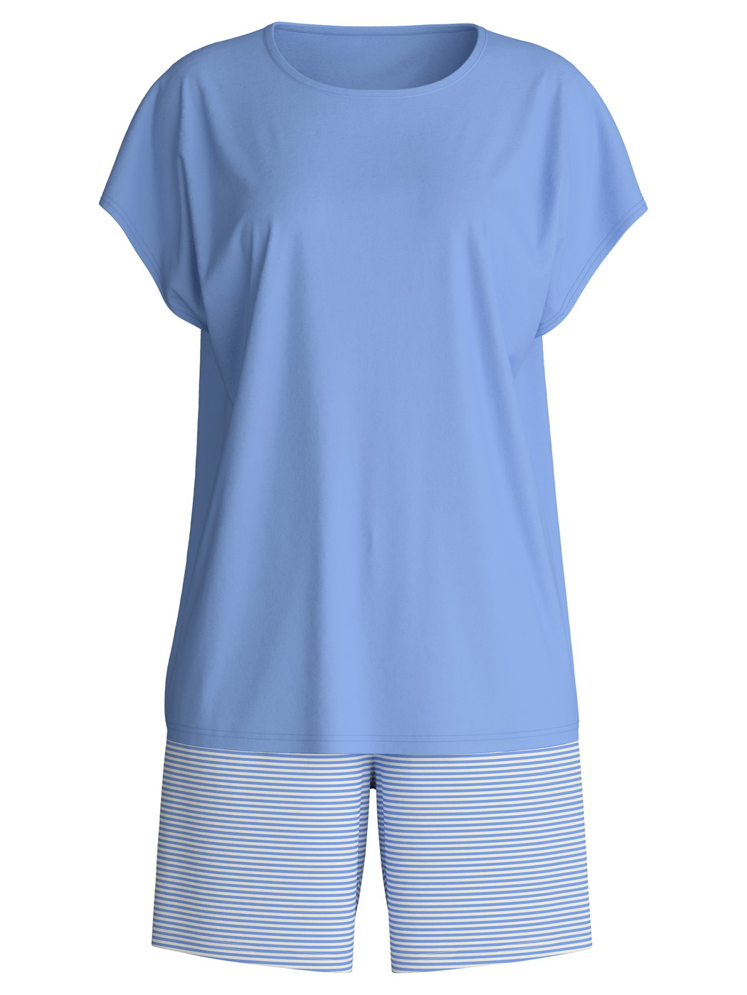 Women - Short Pyjama made of 100% Cotton in Blue, Patterned, from the Lovely Nights series by CALIDA