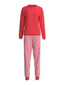 Femme - Pyjama avec bords élastiques en 100% coton de couleur Rouge, À motifs, de la série Fruity Dreams de CALIDA