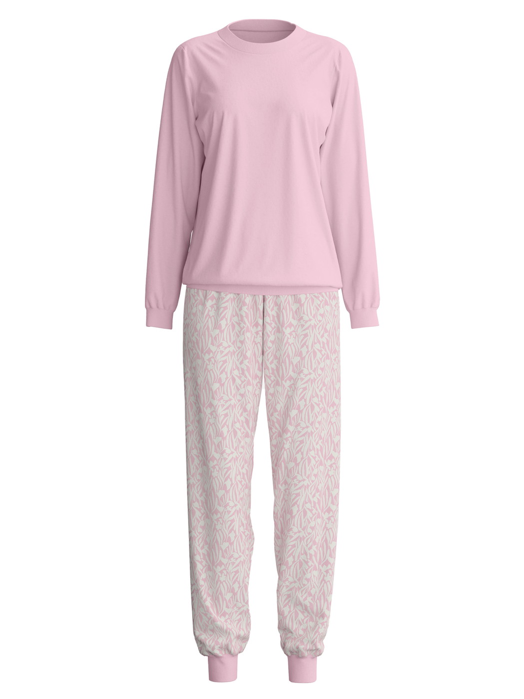 Women - Pyjama with cuff made of 100% Cotton in Purple, Patterned, from the Blooming Nights series by CALIDA