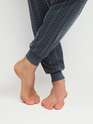 Men model is wearing Pyjama with cuff made of 100% Cotton in Red, Striped from the Relax Streamline 4 series by CALIDA, Detail
