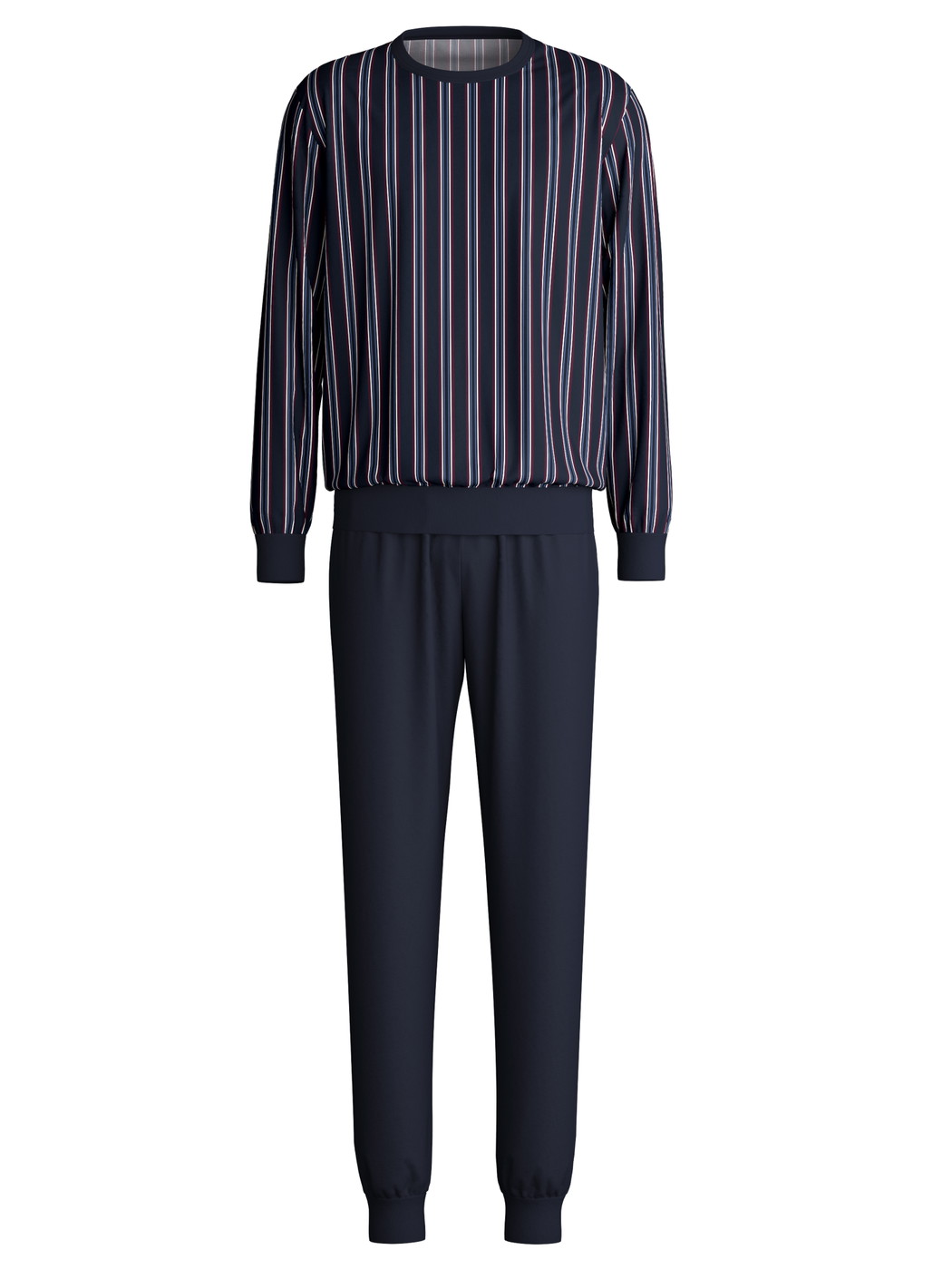 Men - Pyjama with cuff made of 100% Cotton in Blue, Striped, from the Relax Streamline 4 series by CALIDA